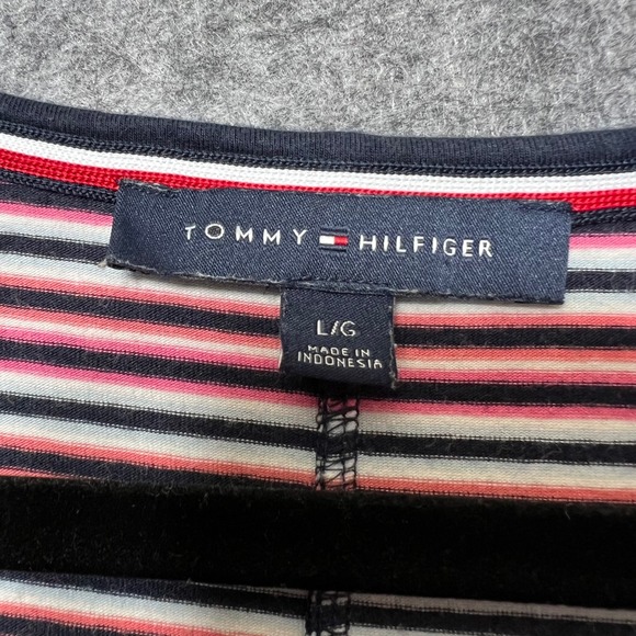 Tommy‎ Hilfiger Tank Maxi Dress Striped Sleeveless Casual Pocket Large Red White - Picture 3 of 8
